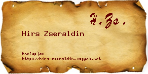 Hirs Zseraldin névjegykártya
